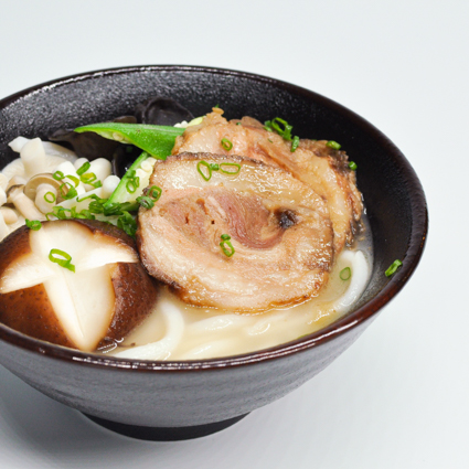 Udon Noodles with Roasted Pork and Mushroom 