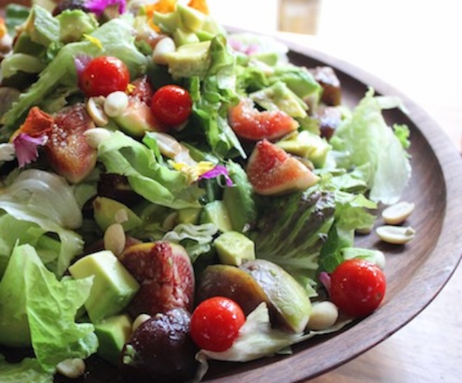 Mixed Greens, Avocado & Fig Salad with Garlic Ranch