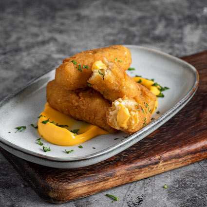 Pumpkin & Potato Croquettes with Cheese Sauce
